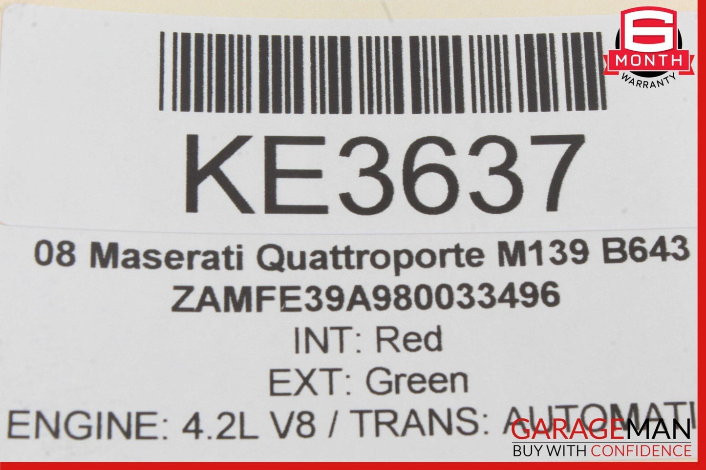 03-08 Maserati Quattroporte M139 Rear Center Console Arm Rest Armrest OEM