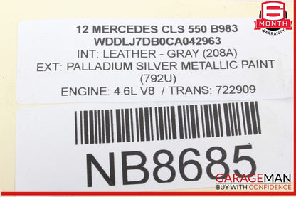 11-20 Mercedes W218 CLS550 E550 S550 Left Side Engine Cylinder Head Valve Cover