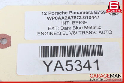 11-16 Porsche Panamera 970 3.6L V6 Right Side Engine Motor Cylinder Head Assy