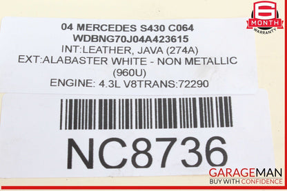 00-06 Mercede W220 S430 E430 CLK430 Left Driver Cylinder Head 1130161401 OEM