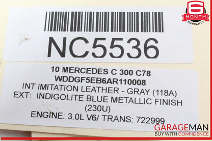 06-11 Mercedes W204 C300 Engine Upper Oil Sump Baffle Pan 2720142102 OEM