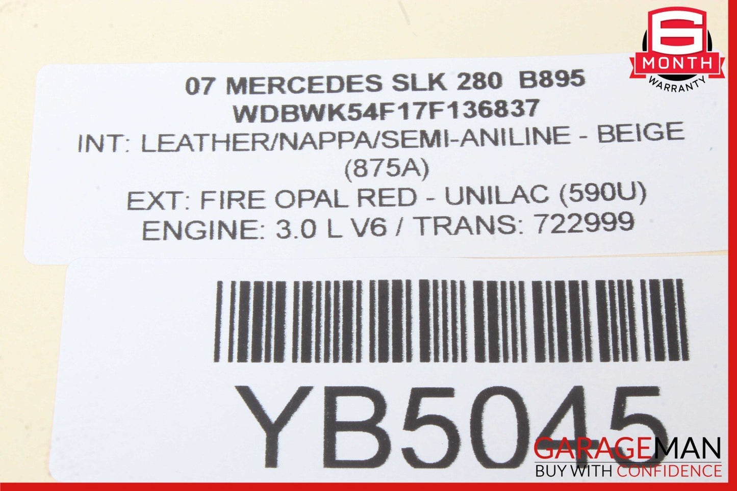 05-11 Mercedes R171 SLK280 SLK350 Dashboard Glove Box Storage Assembly Beige OEM
