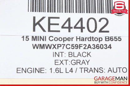 14-19 Mini Cooper Hardtop Rear Tailgate Upper Center Trim Cover Panel Black