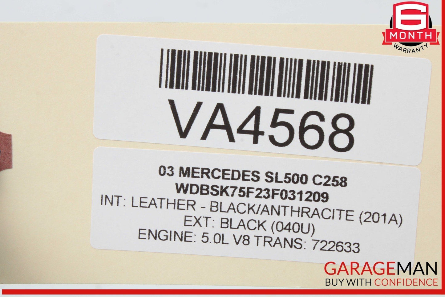 00-06 Mercedes R230 SL500 S500 Right Passenger Side Cylinder Head 1130161701 OEM
