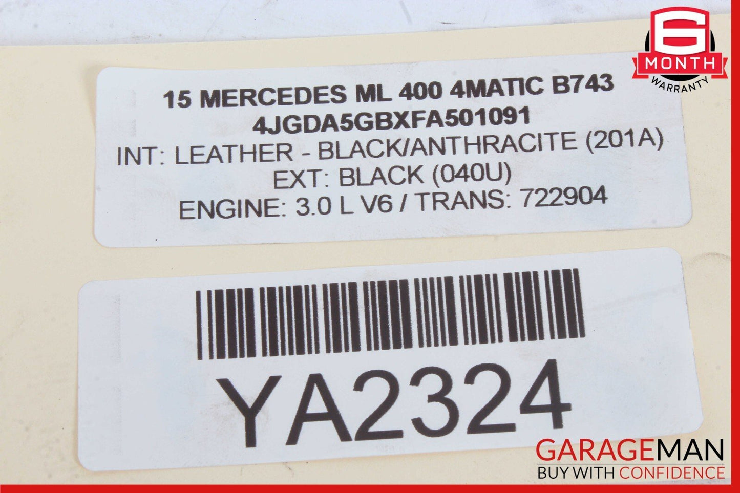12-15 Mercedes W166 ML400 ML500 Rear Left And Right Side Shock Strut Set OEM