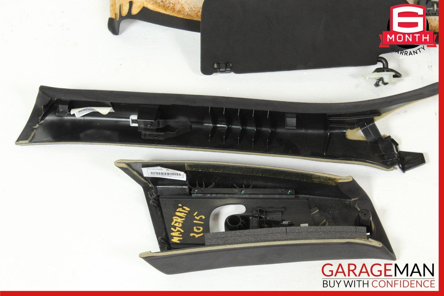 14-17 Maserati Ghibli Interior Roof Headliner Pillar Cover Set Trim Suede Assy