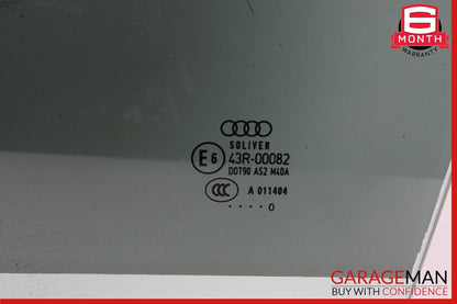 08-17 AUDI S5 FRONT LEFT DRIVER DOOR WINDOW GLASS OEM