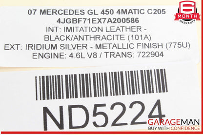 07-12 Mercedes X164 GL450 4MATIC Right Side Engine Cylinder Head Valve Cover OEM