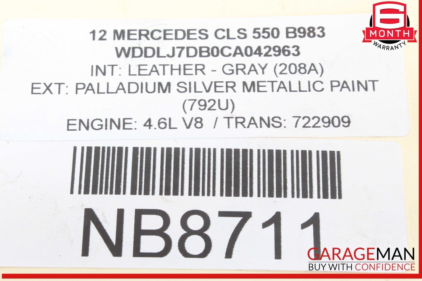 11-20 Mercedes W218 CLS550 S550 M278 4.6L Engine Cylinder Head Right OEM