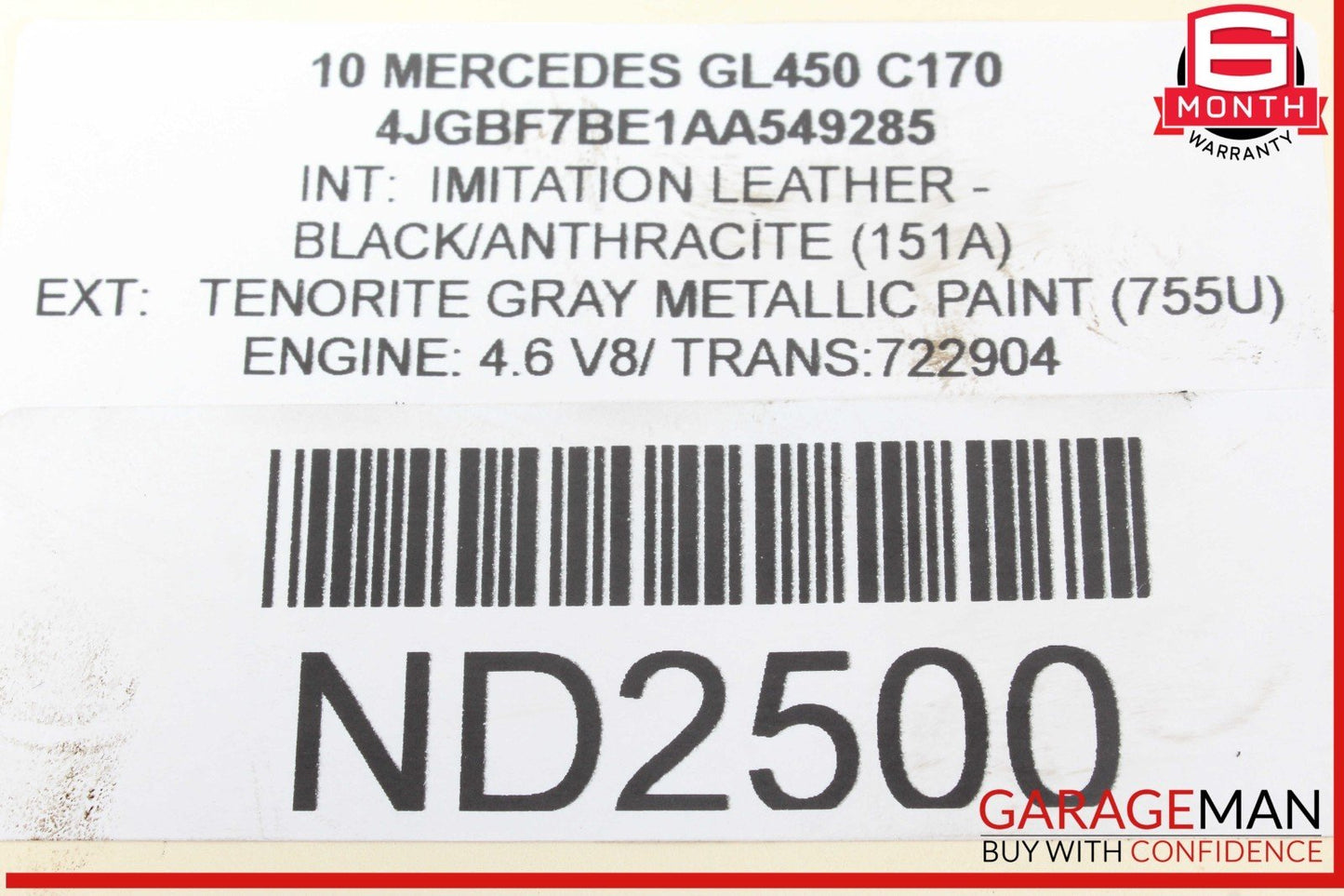 07-11 Mercedes X164 GL450 S550 CL550 Upper Oil Pan Section 2730142202 OEM