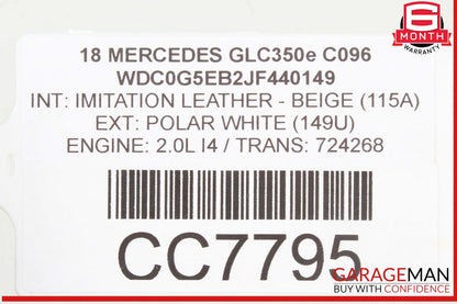18-20 Mercedes X253 GLC350e Rear Bumper Trim Cover Assembly OEM