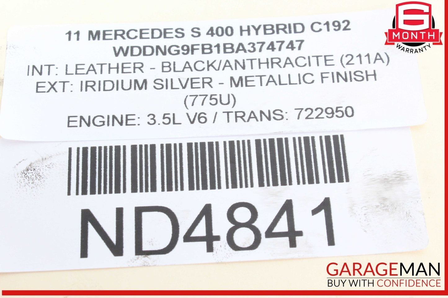 06-13 Mercedes W221 S400 Hybrid Engine Upper Oil Sump Baffle Pan 2720142002 OEM
