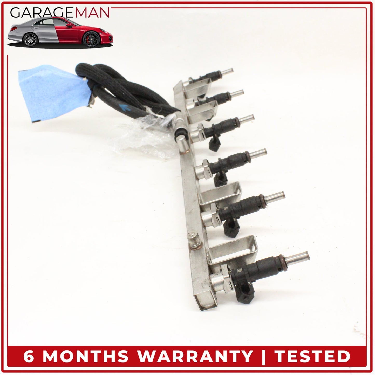 2011-2013 BMW 528i F10 N52 3.0L Fuel Rail w/ Injectors Set 7542541
