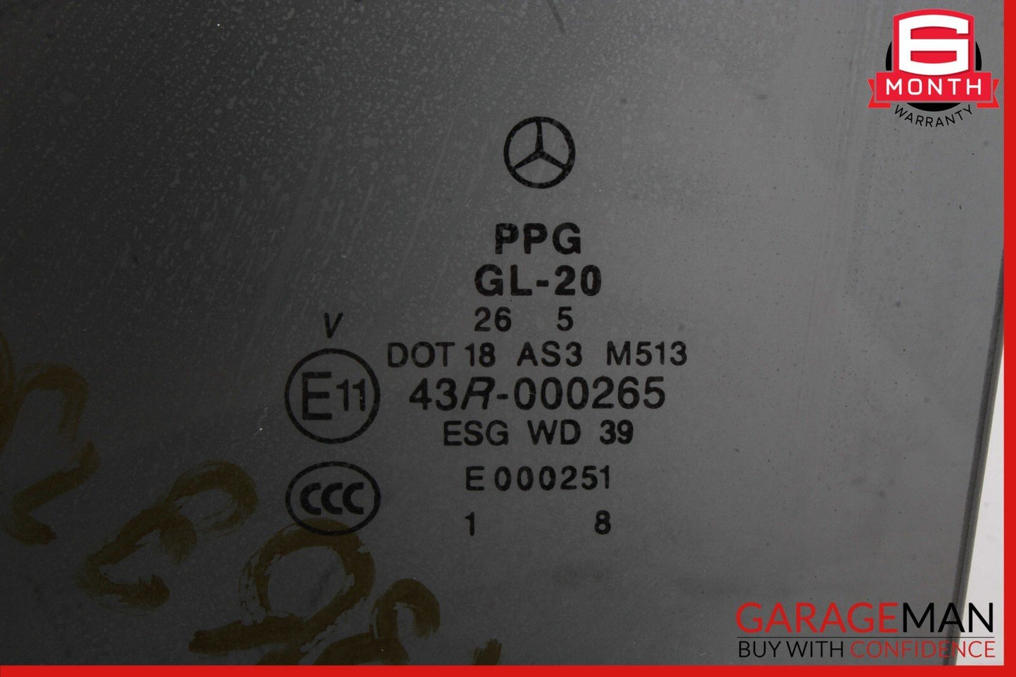 06-13 Mercedes W251 R350 Rear Left Driver Side Door Window Auto Glass Tinted