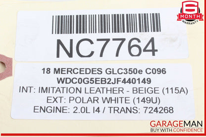 18-20 Mercedes X253 GLC350e Rear Left and Right Side Brake Disc Rotor Set of 2