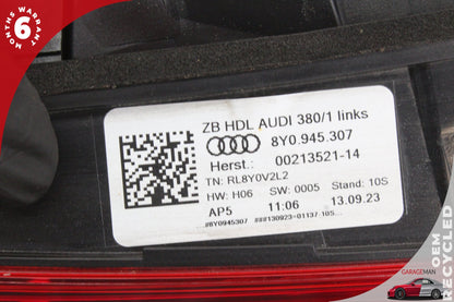 2022-2024 Audi A3 S3 Rear Left Side Inner Tail Light Lamp LED 8Y0945307 OEM