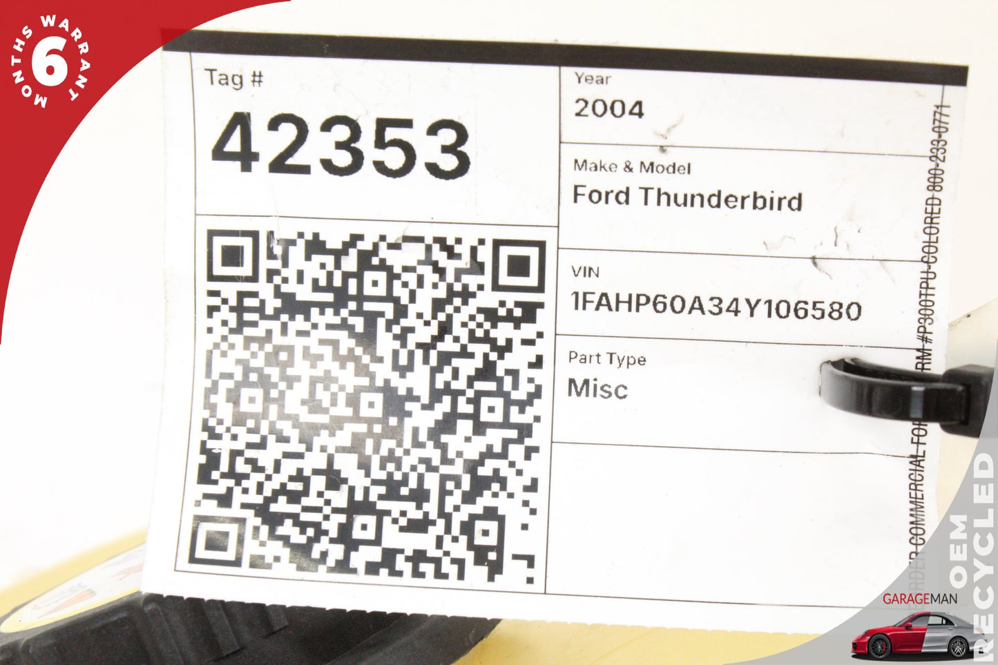 2003-2005 Ford Thunderbird Coolant Overflow Reservoir 5W4Z8A080AA OEM