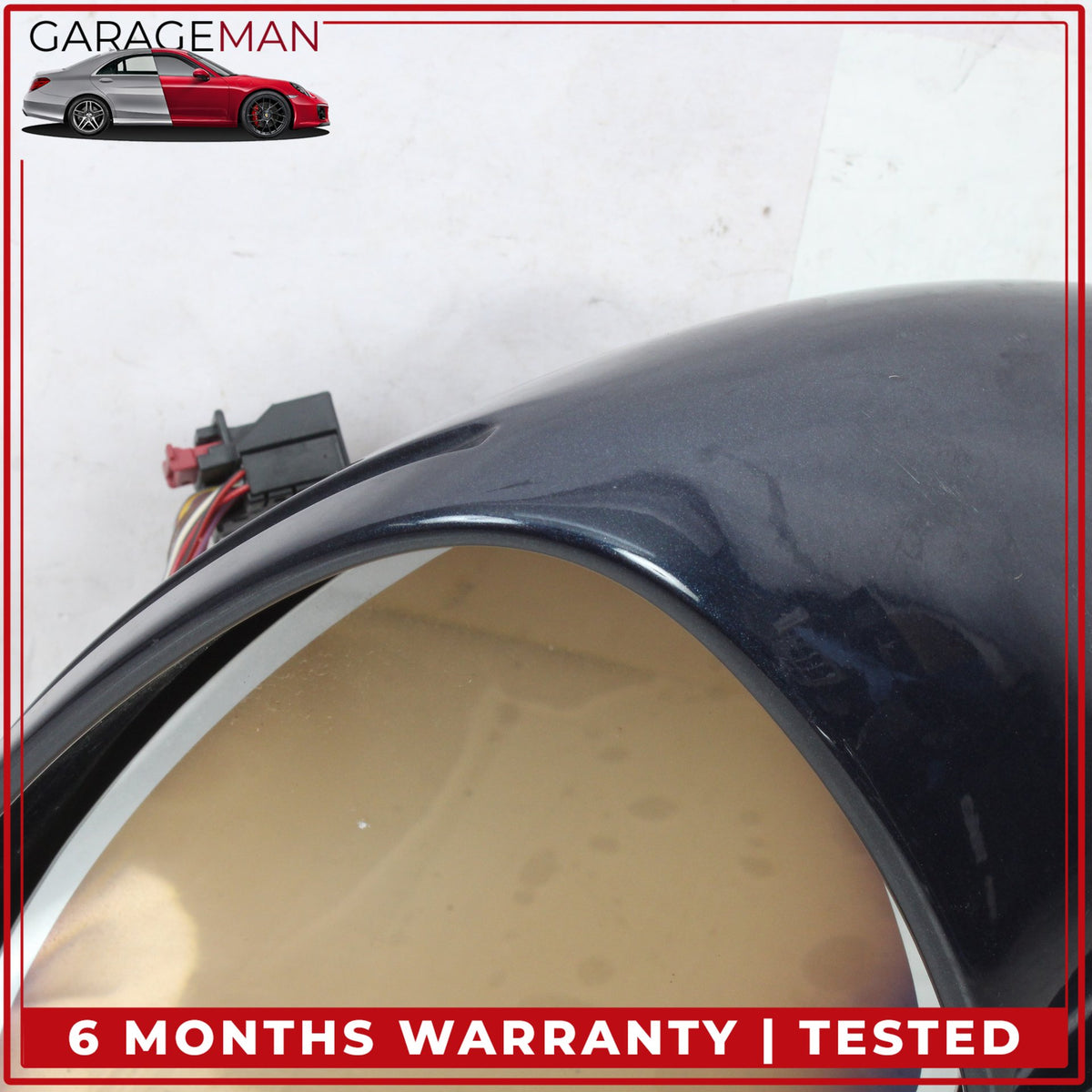 2010-2013 Porsche Panamera 970 Left Side Door Rear View Mirror Blue Metallic OEM