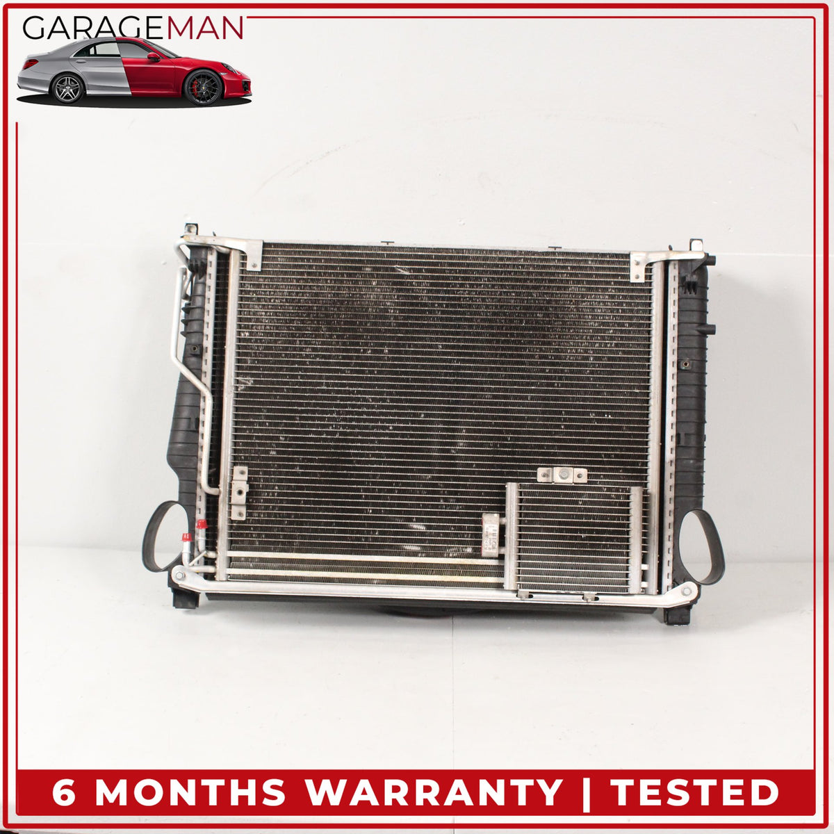 2003-2006 Mercedes R230 SL500 Engine Cooling Radiator AC A/C Condenser Assy OEM