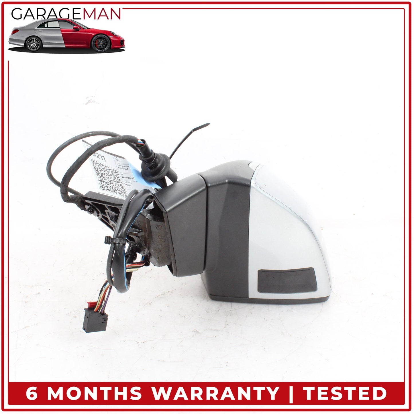 2017-2019 Audi Q7 Front Right Side Door Rear View Mirror w/ Camera Silver OEM