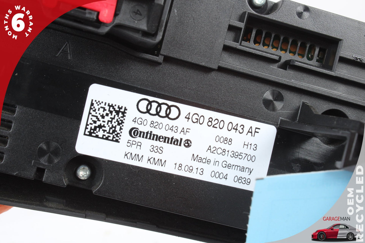 2012-2018 Audi A7 S7 Front AC Temperature Climate Control Panel 4G0820043AF OEM