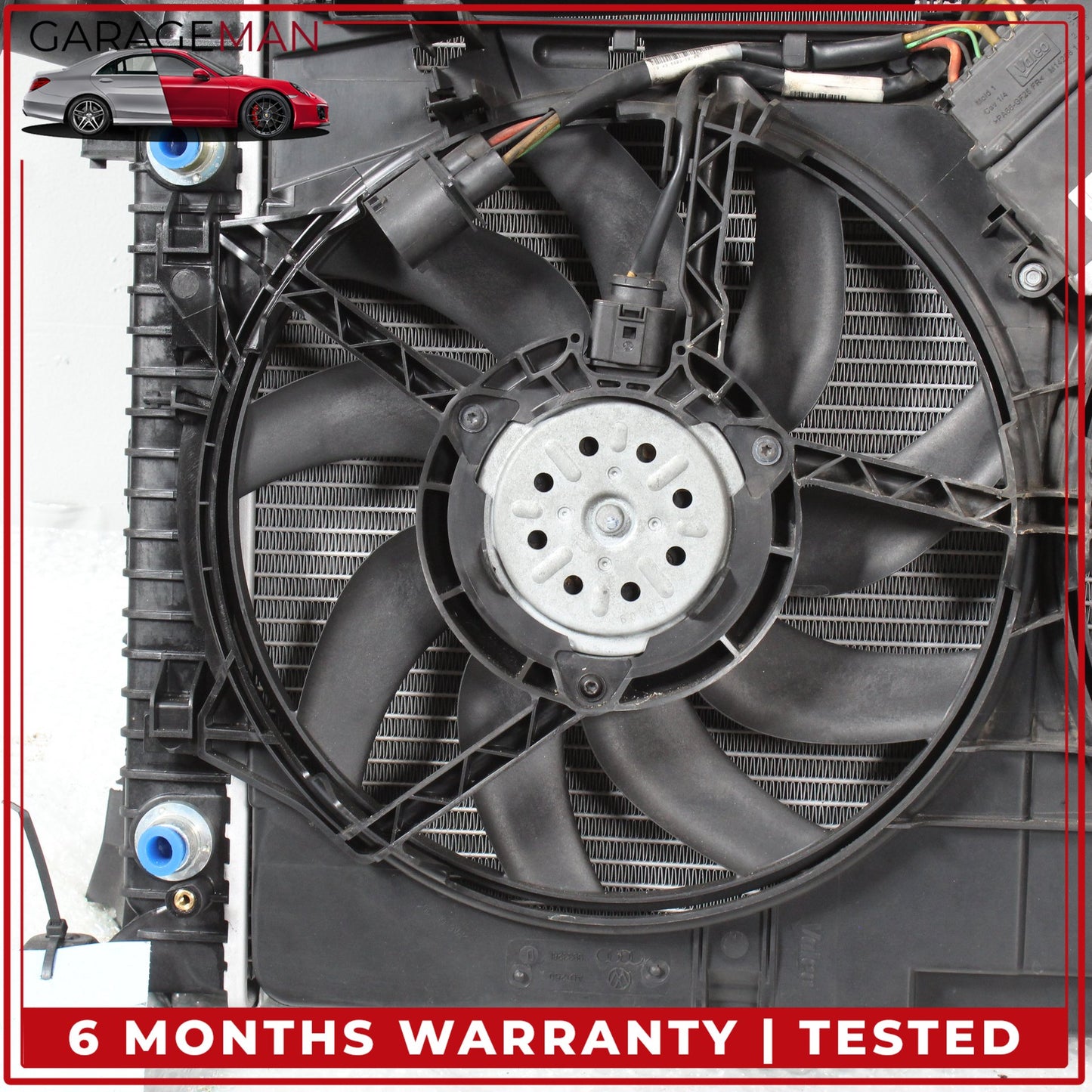 2009-2016 Audi A4 Radiator w/ Radiator Cooling Fan Assembly 8K0121003AD