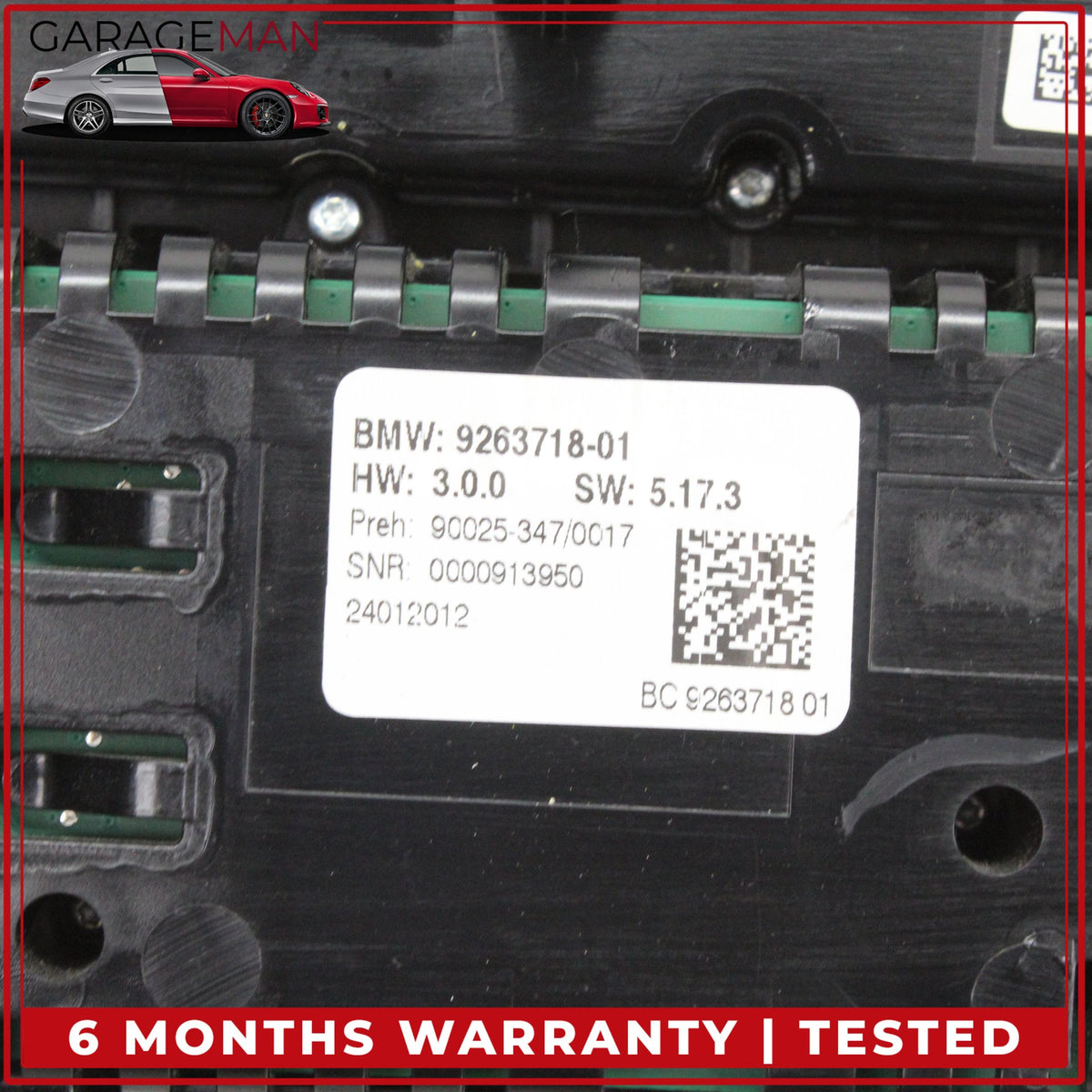 2011-2016 BMW 550i AC Temperature Climate Control Switch Audio Panel 9263718 OEM