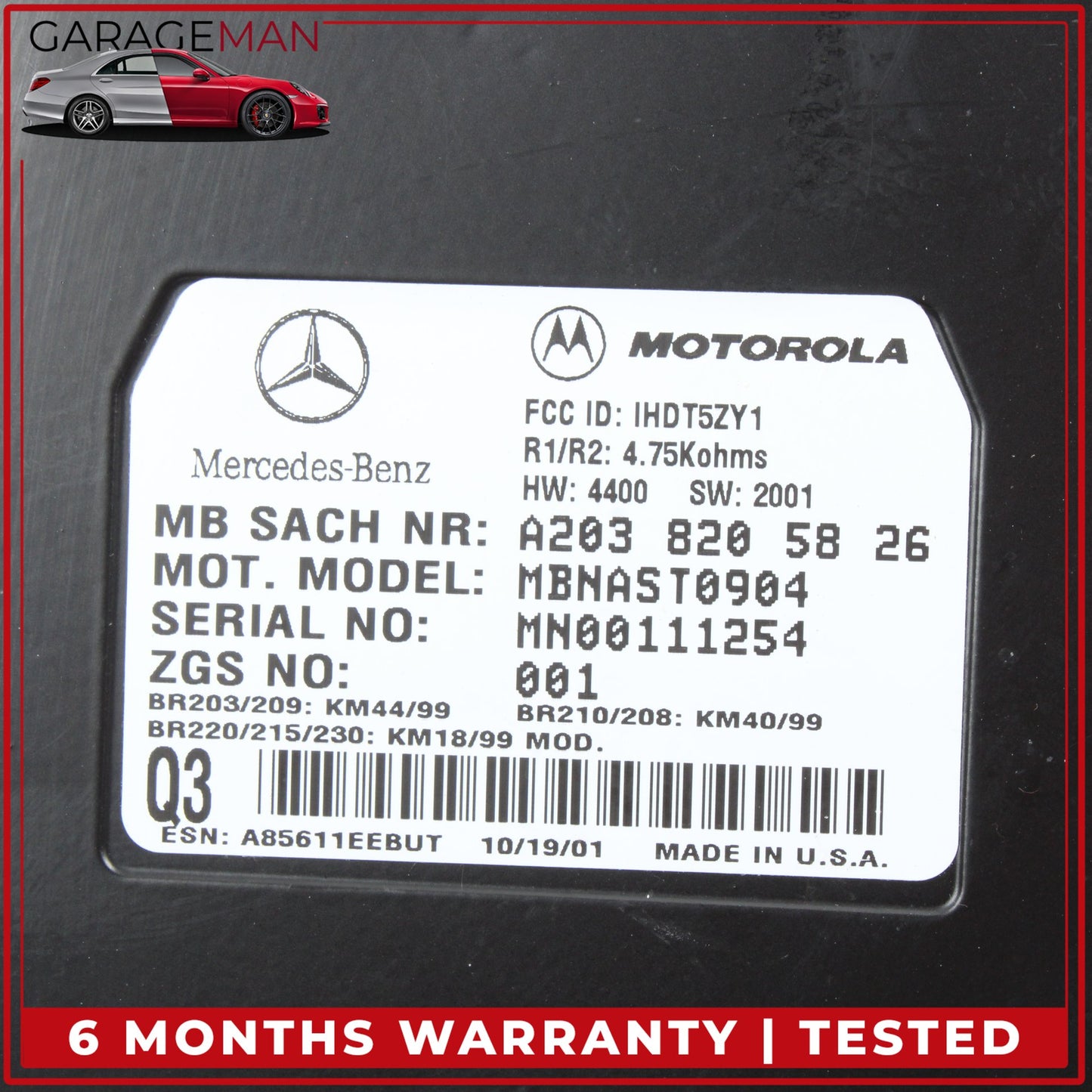 2000-2009 Mercedes W210 E320 Wagon Voice Command Control Module 2038205826 OEM