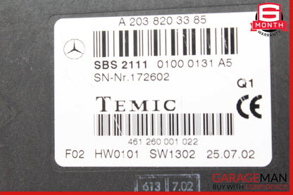 2000-2006 Mercedes SL500 R230 Voice Recognition Control Module 2038203385