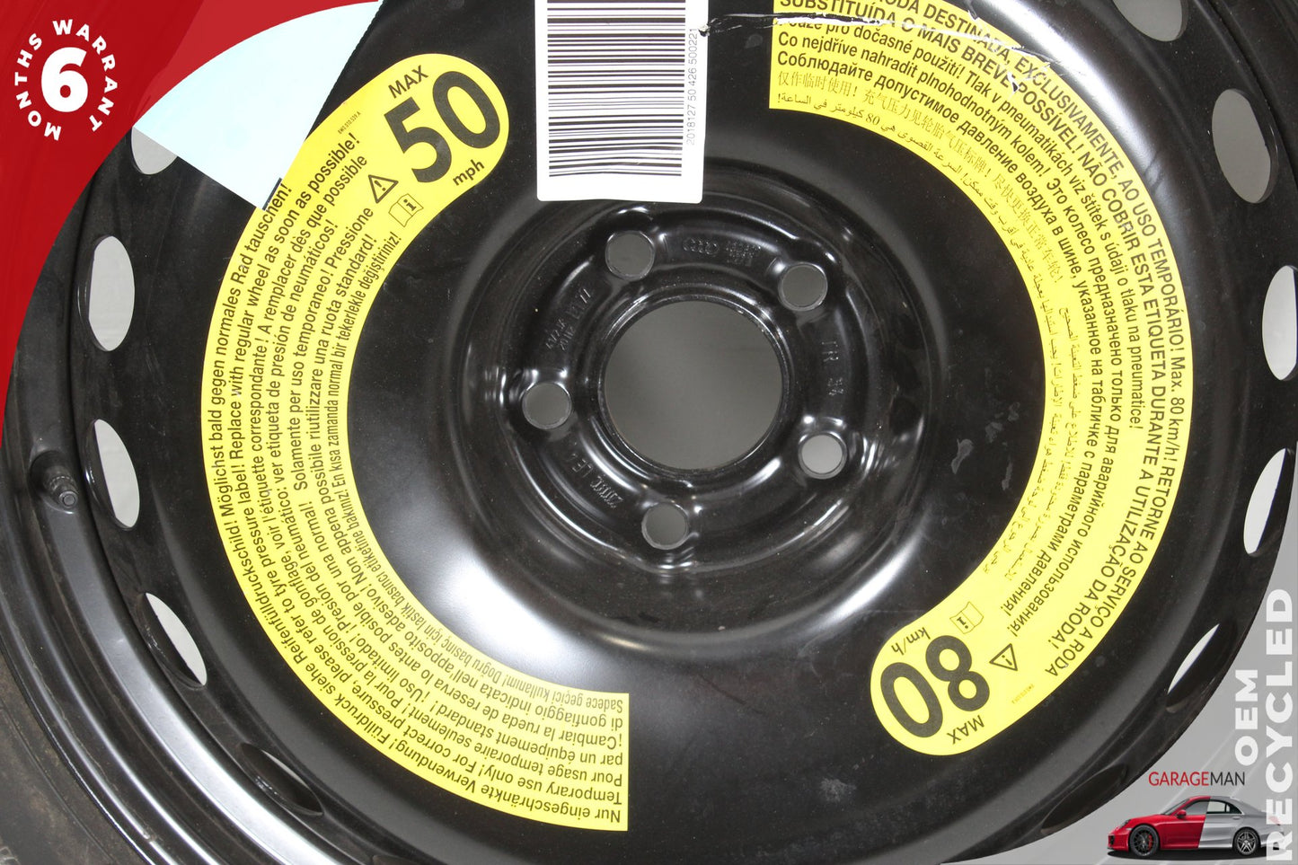 2012-2018 Audi A6 S6 RS7 Emergency Spare Tire Wheel Donut Rim 4G0601027 OEM