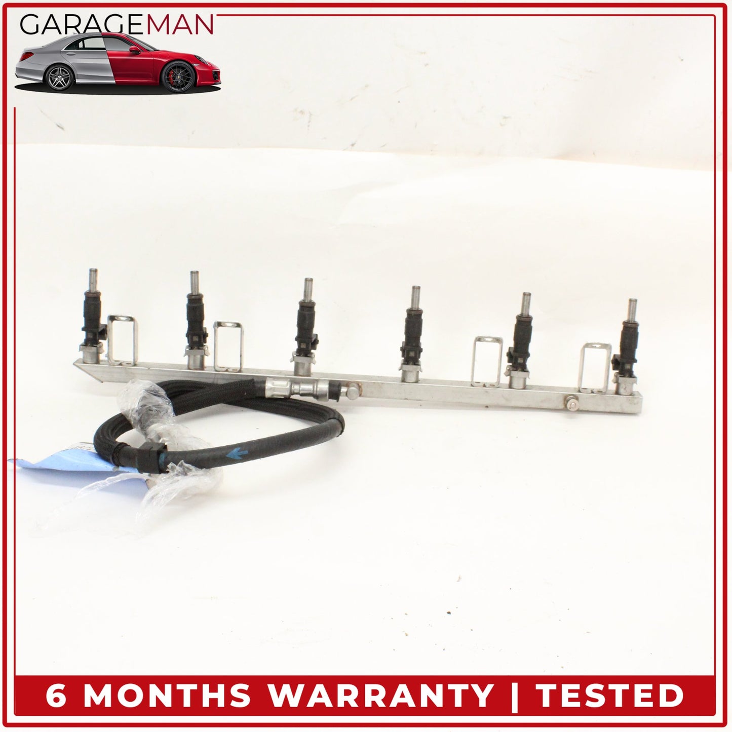2011-2013 BMW 528i F10 N52 3.0L Fuel Rail w/ Injectors Set 7542541