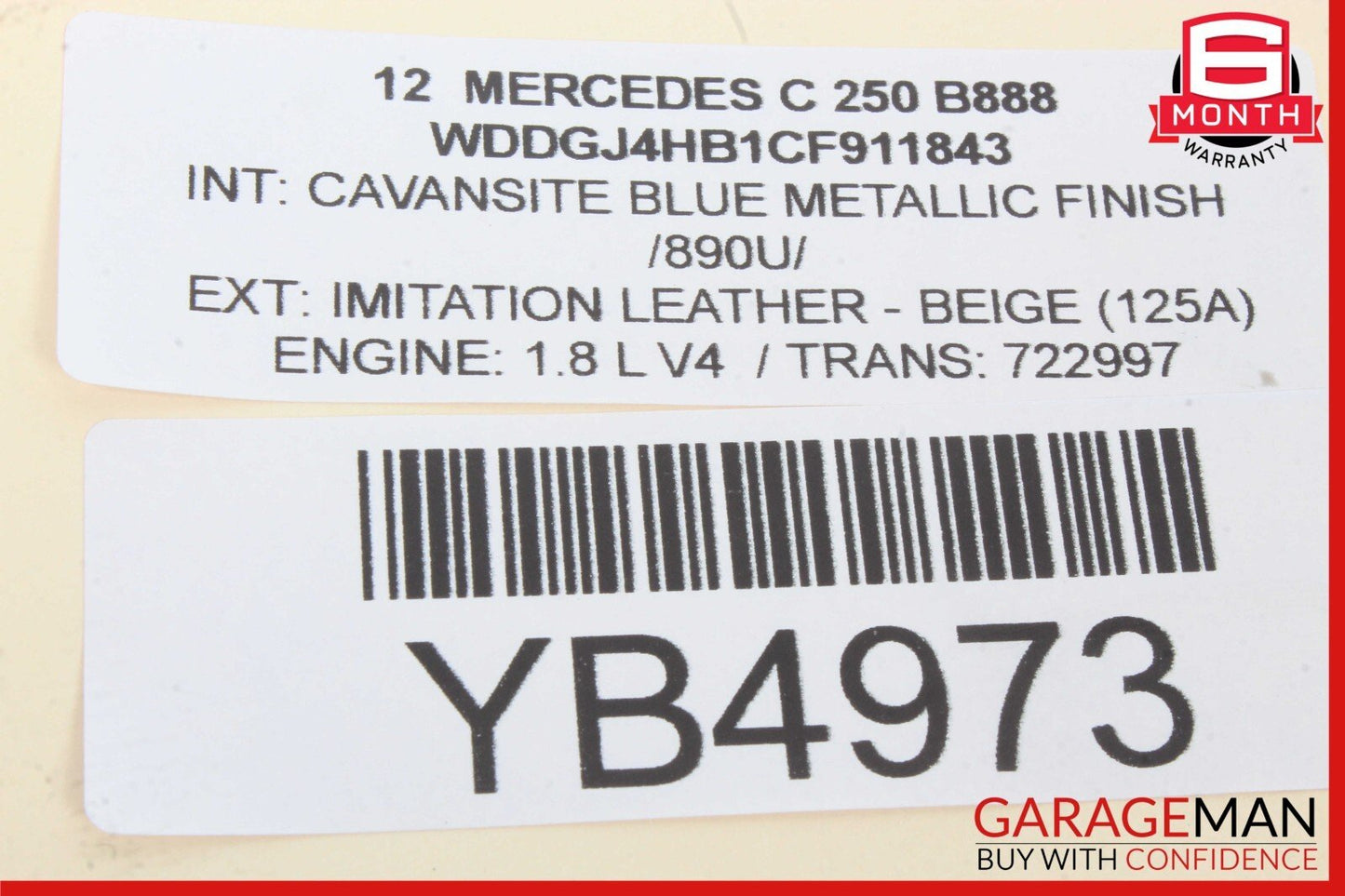 10-17 Mercedes-Benz C250 W204 Front Right Side Seat Airbag Air Bag  2078600402