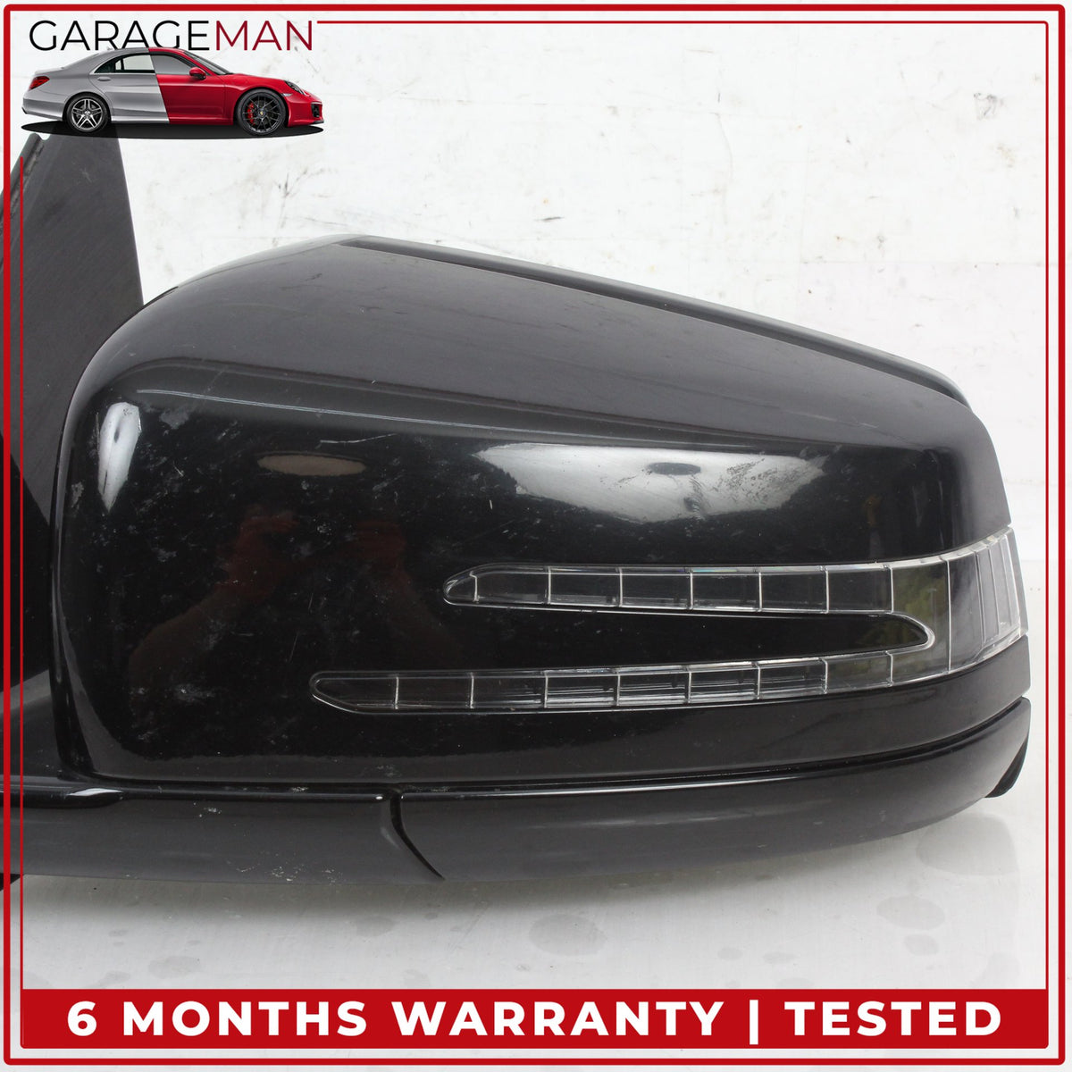 2010-2016 Mercedes W212 E350 Left Door Rear View Mirror w/ Blind Spot Black OEM
