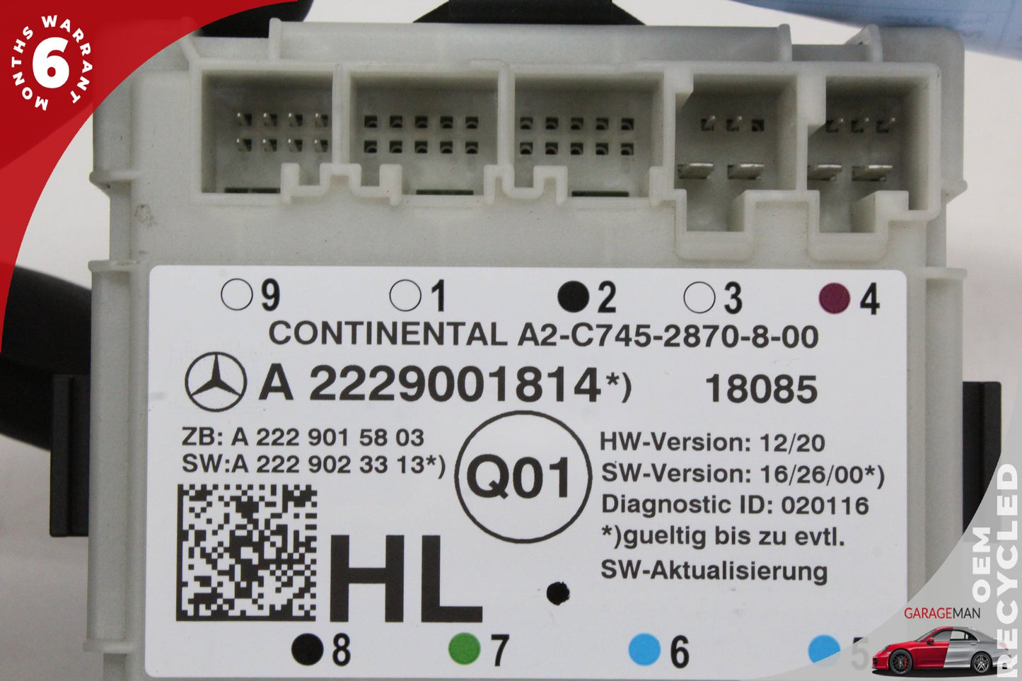 2016-2019 Mercedes W205 C350e Rear Left Side Door Control Module 2229001912 OEM