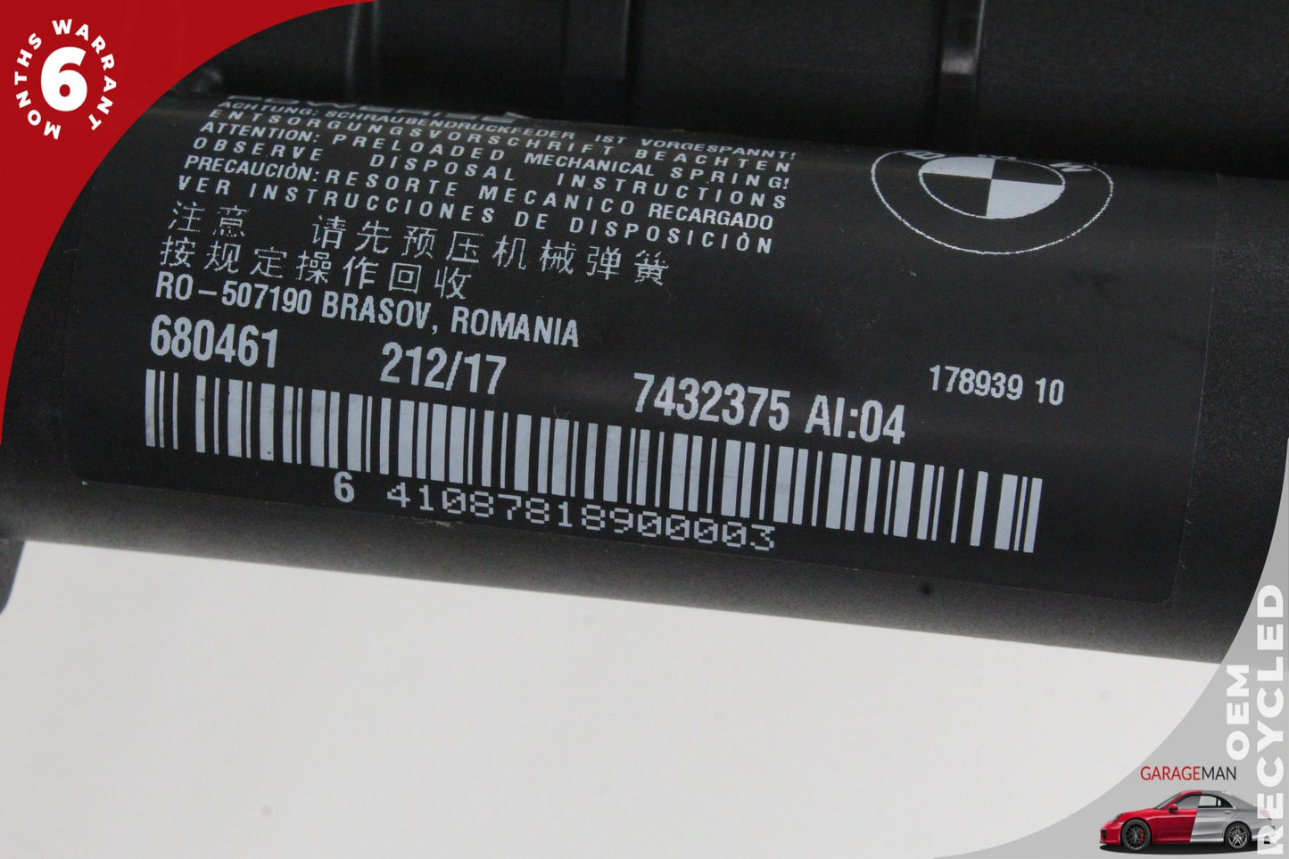2014-2020 BMW 430i F36 Rear Left Driver Side Trunk Tailgate Strut 7432375 OEM
