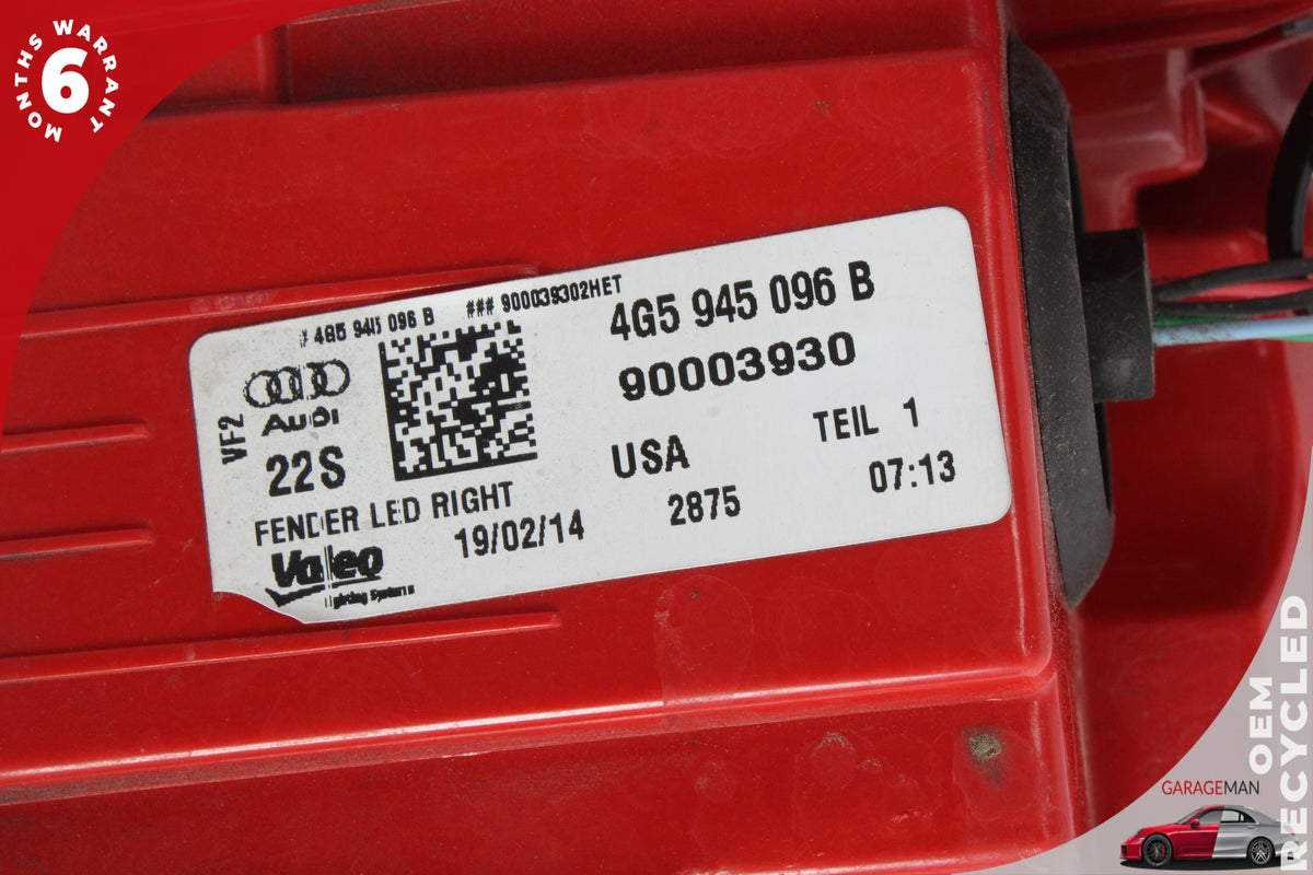 2012-2015 Audi A6 C7 Sedan Rear Right Outer Tail Light 4G5945096B OEM