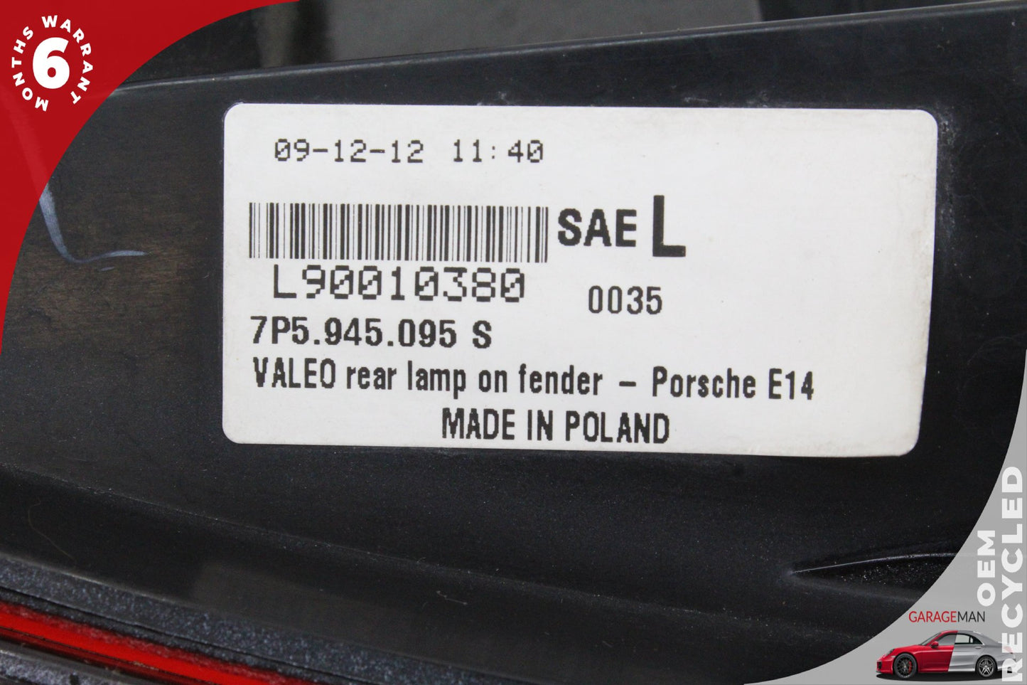 2011-2014 Porsche Cayenne 958 Rear Left Side Outer Tail Light Lamp 7P5945095S