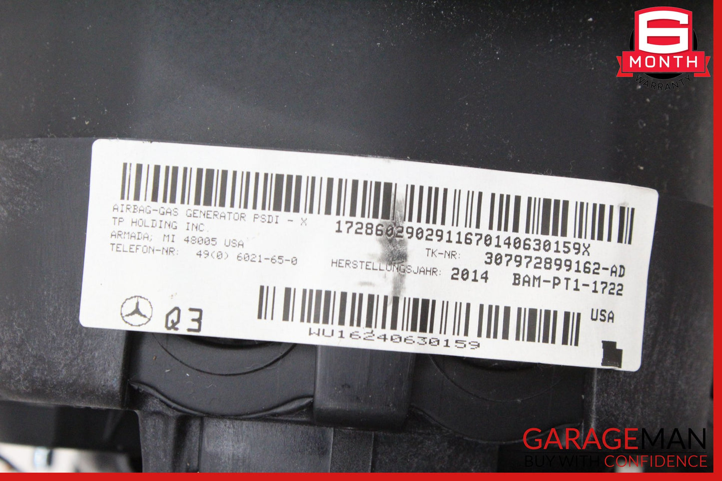2012-2017 Mercedes-Benz C250 W204 Steering Wheel Airbag 1728602902