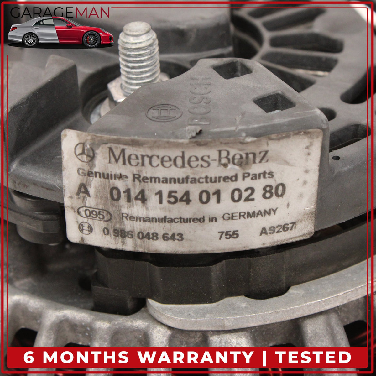 2003-2006 Mercedes R230 SL500 CLK500 Alternator Generator 0141540102 OEM