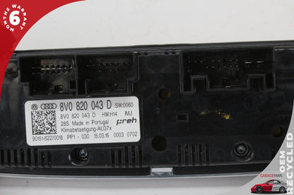 16-18 Audi A3 8V Sedan AC Temperature Climate Control Panel 8V0820043D Genuine
