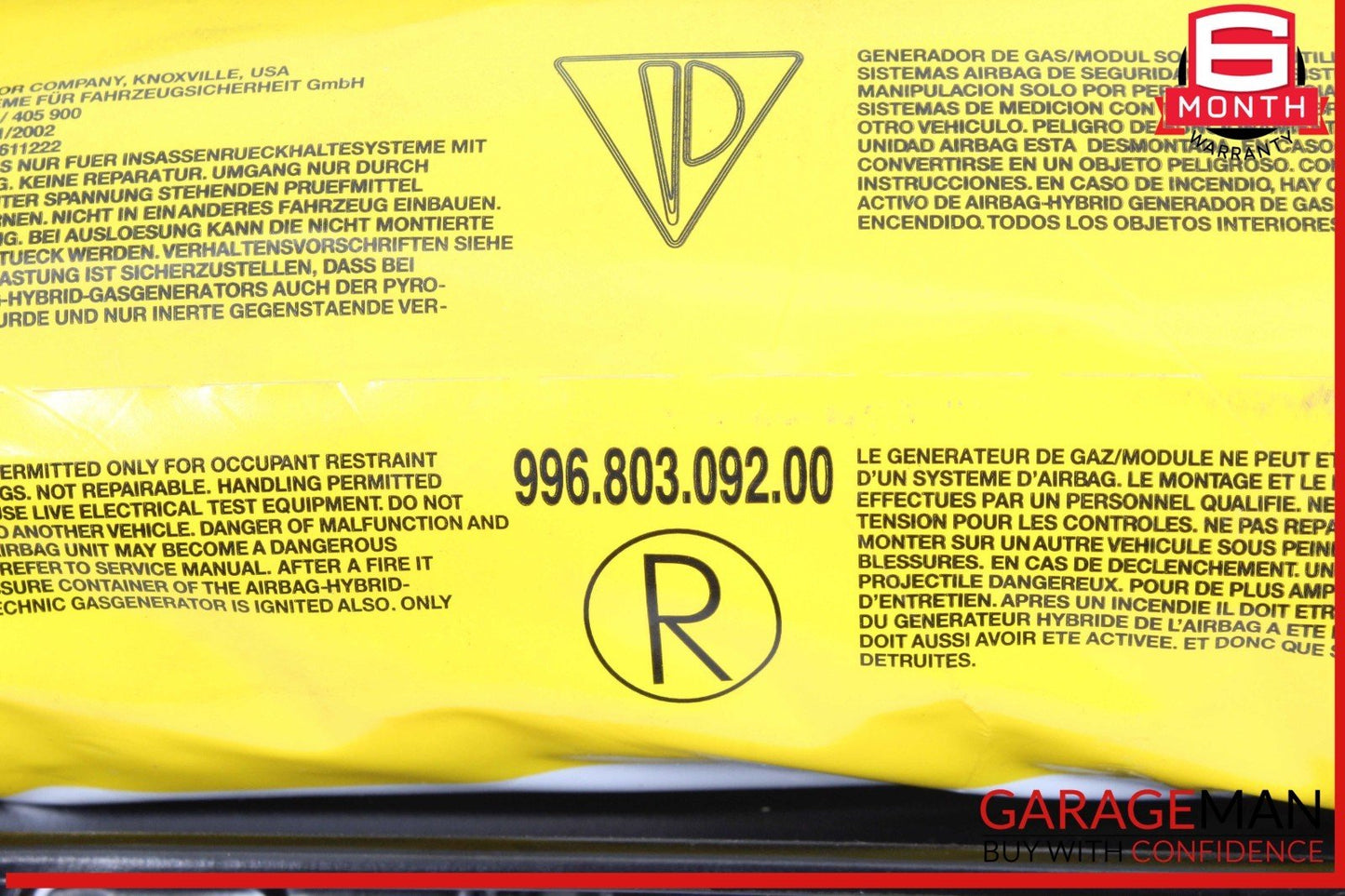 97-04 Porsche Boxster S 986 Front Right Passenger Side Door Airbag Air Bag OEM