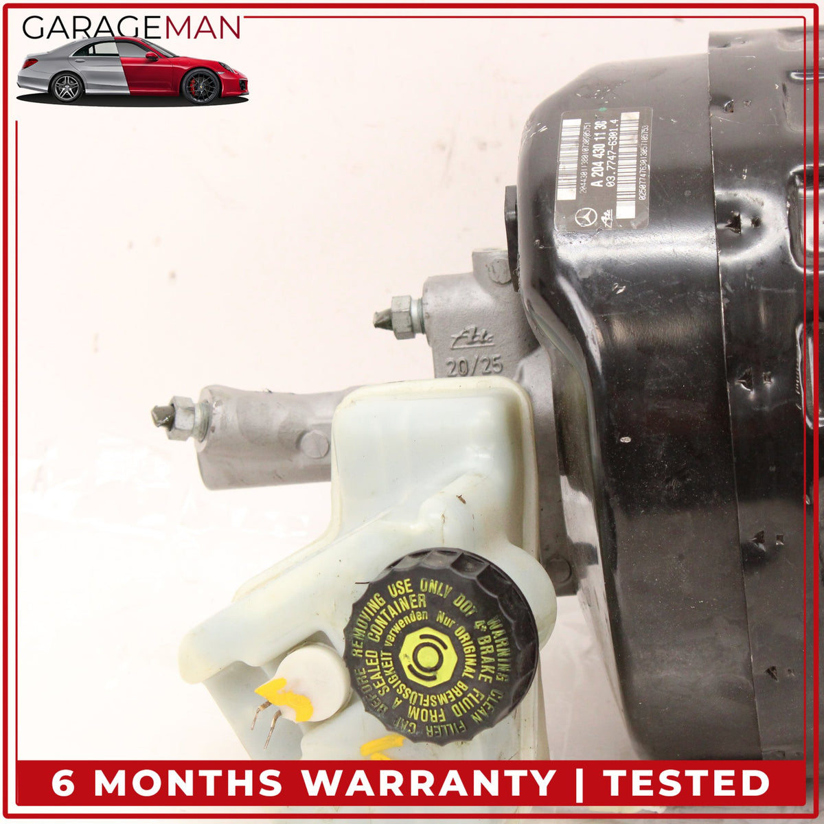 2008-2014 Mercedes W204 C300 Brake Booster Master Cylinder w/ Reservoir OEM