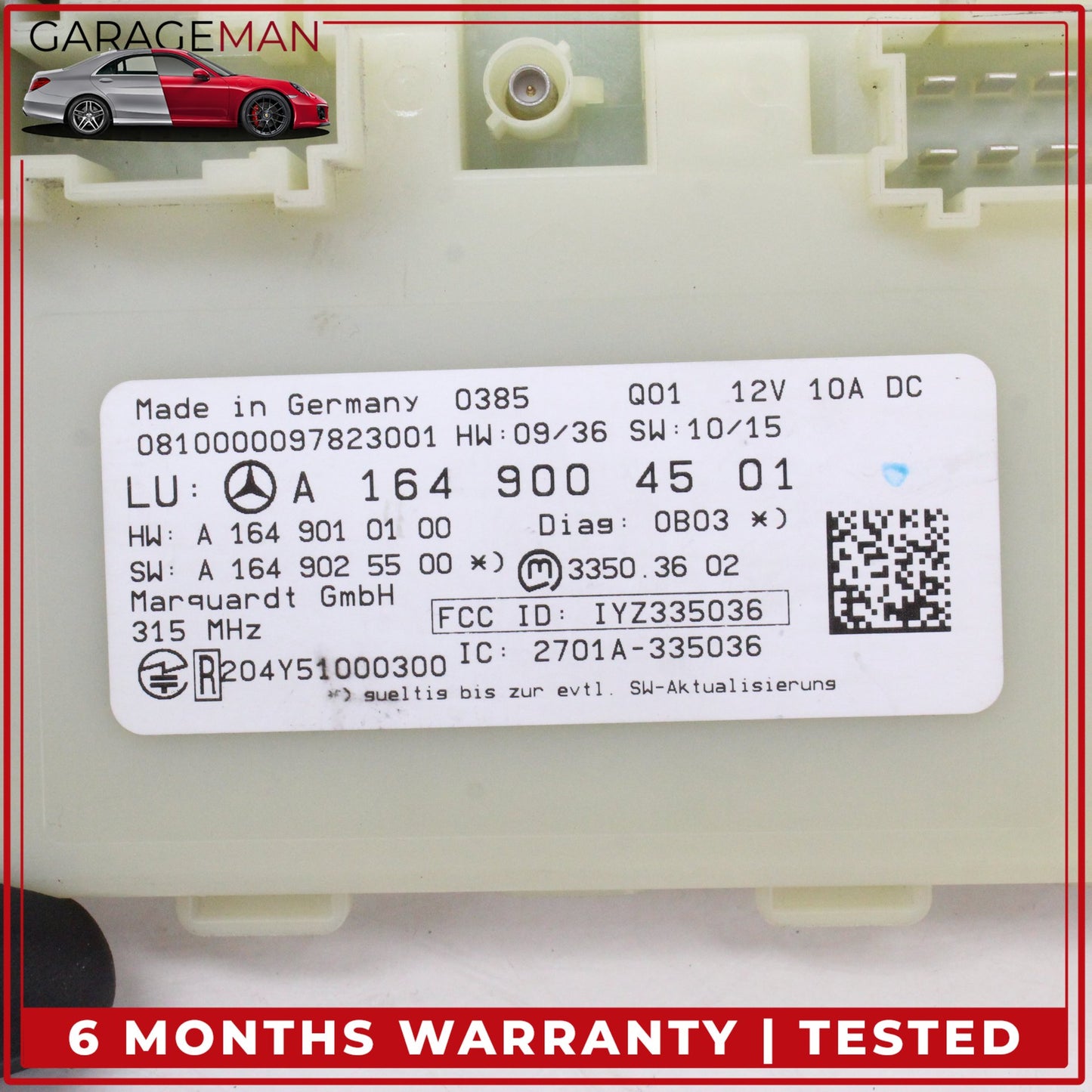 2011-2013 Mercedes W164 ML350 Keyless Go Entry Control Module 1649004501 OEM