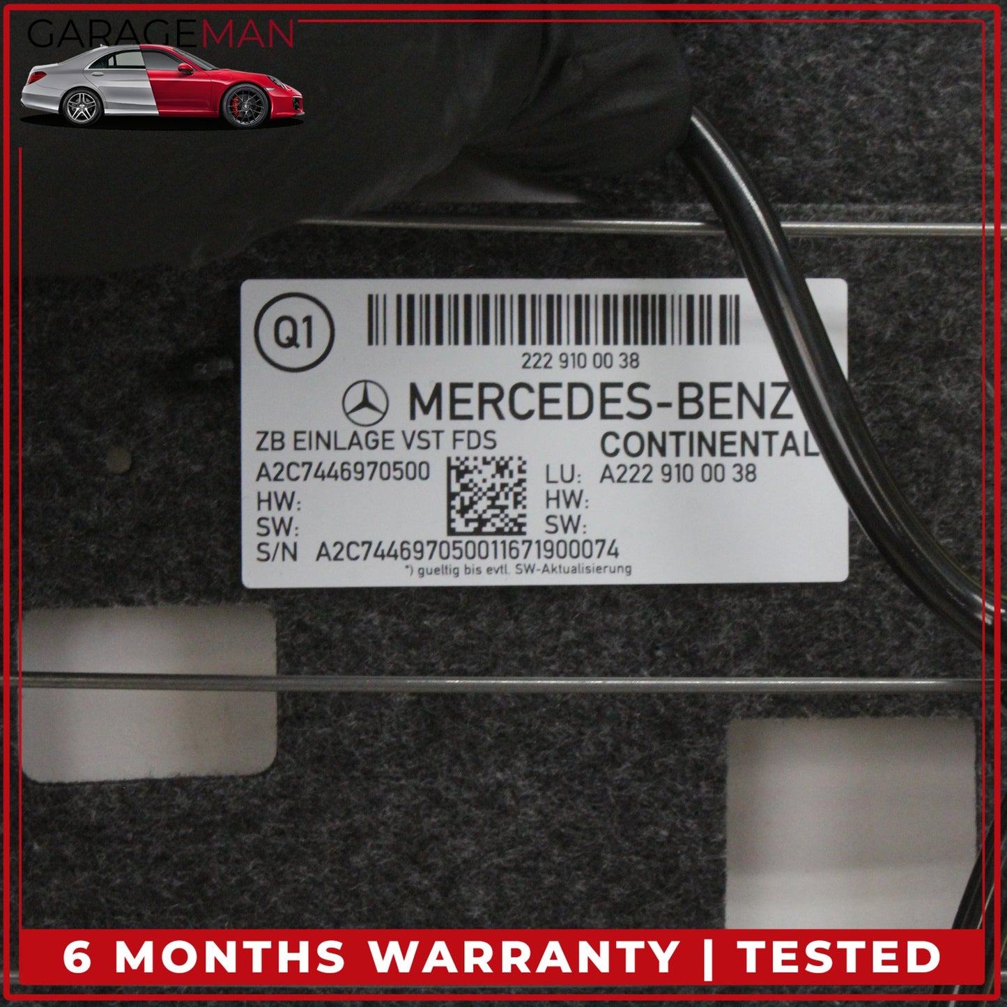 2014-2017 Mercedes W222 S550e Front Left or Right Top Seat Bladder Bolster OEM