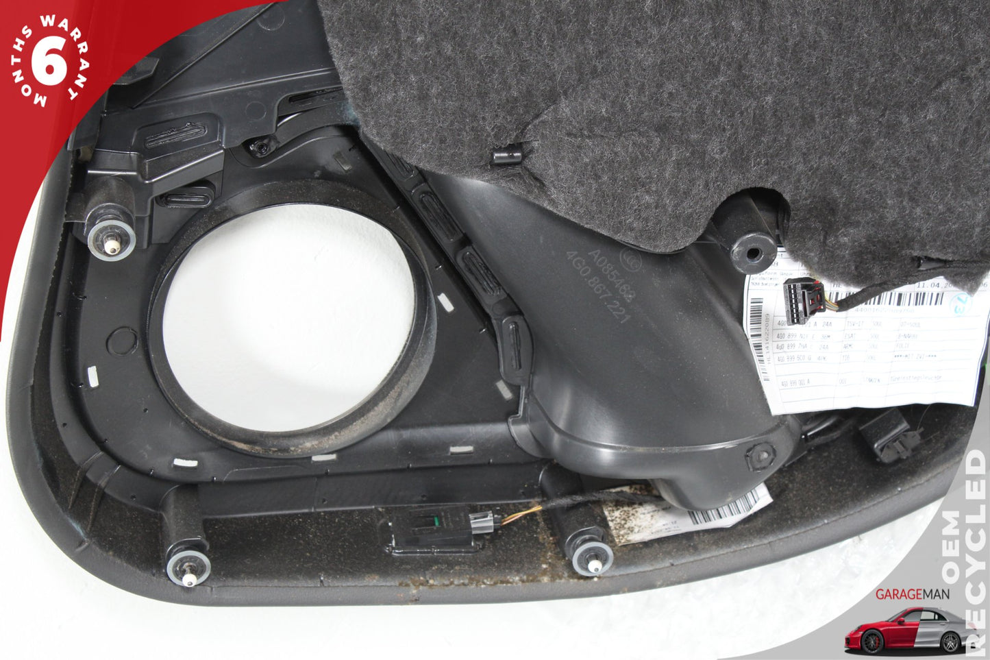 2012-2018 Audi A6 Rear Left Driver Side Interior Door Panel 4G0867221 OEM