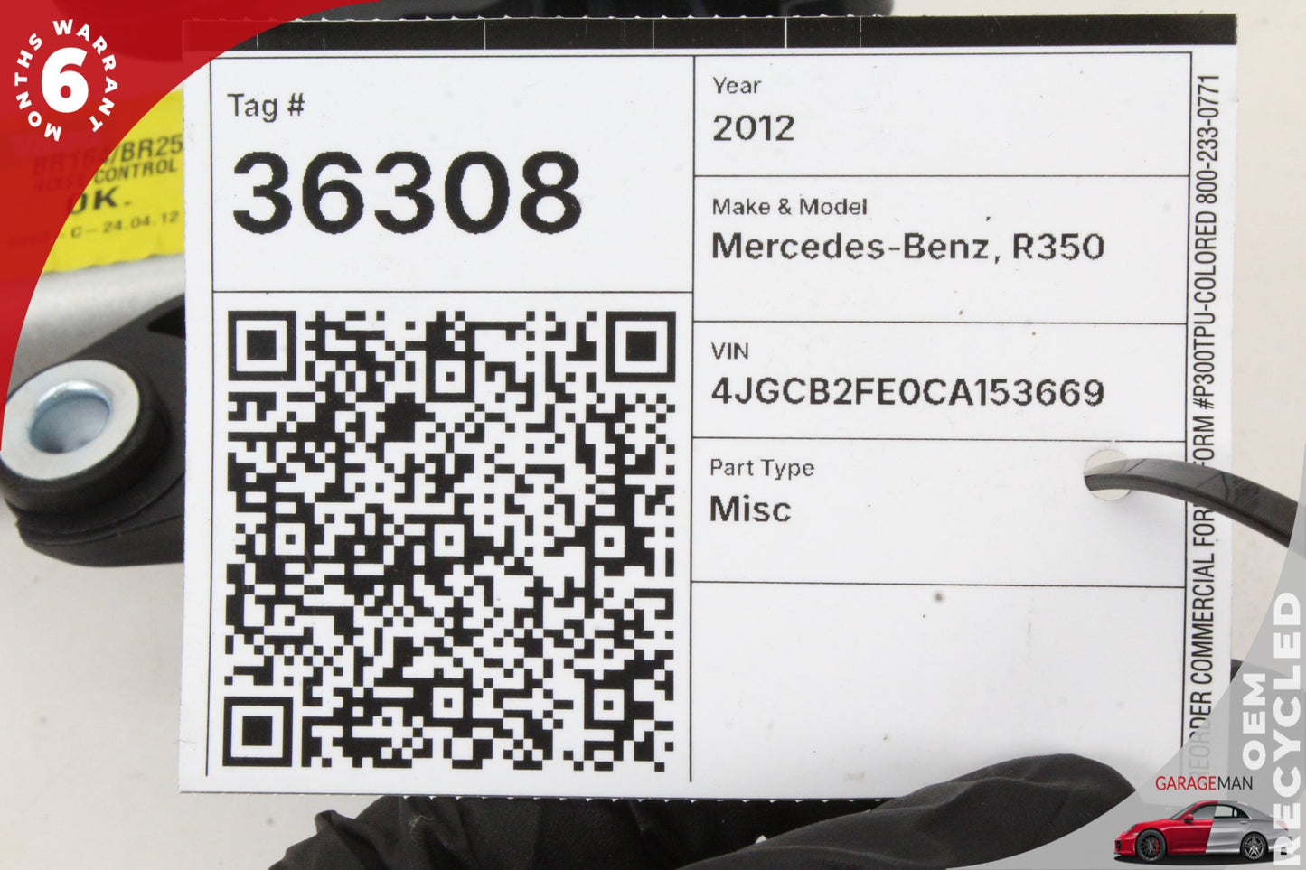 06-19 Mercedes-Benz R350 W251 Rear Windshield Wiper Motor 2518200042 OEM