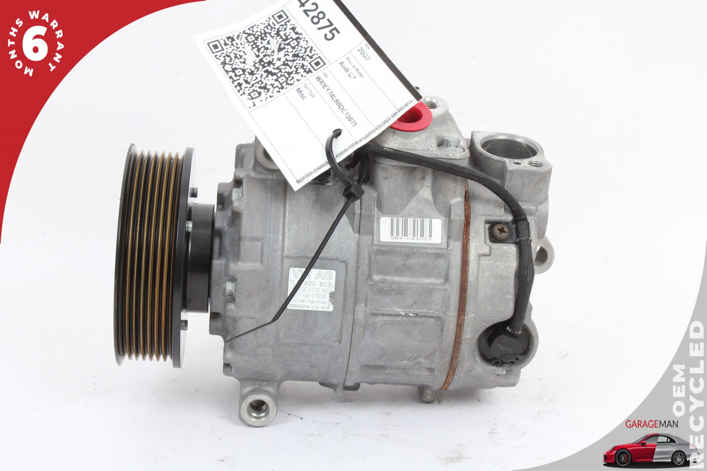 2007-2009 Audi Q7 MPV AC A/C Air Conditioning Compressor 7L6820803L