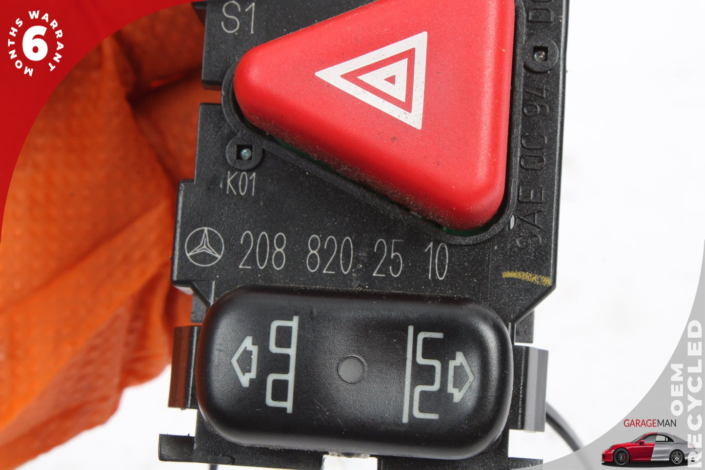 98-03 Mercedes-Benz CLK55 AMG W208 Hazard Door Lock Switch 2088202510 OEM