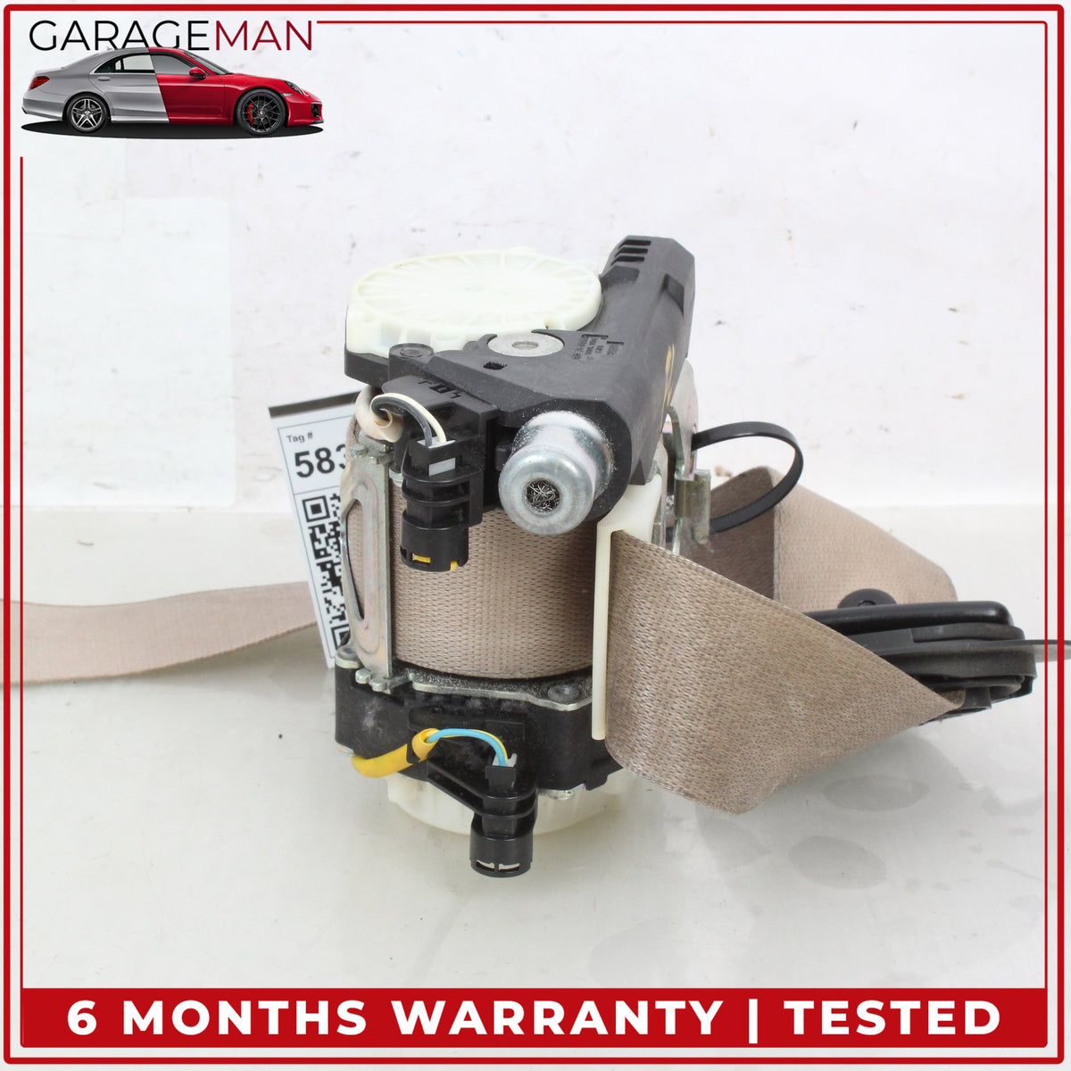 2010-2016 Porsche Panamera 970 Front Left Driver Side Seat Belt Beige OEM