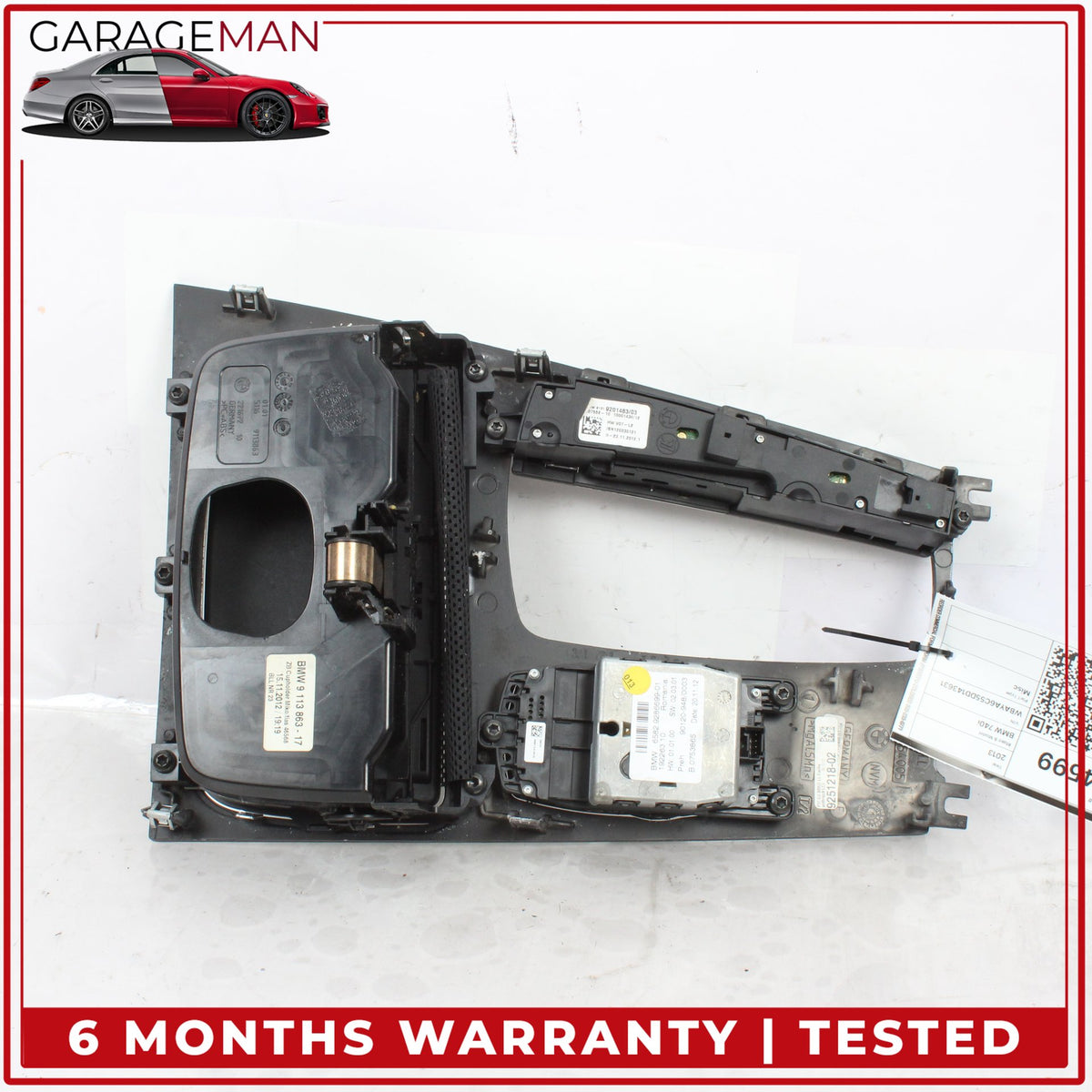 2009-2015 BMW 740i F01 Front Center Console Shifter Trim w/ Switches 9113863 OEM